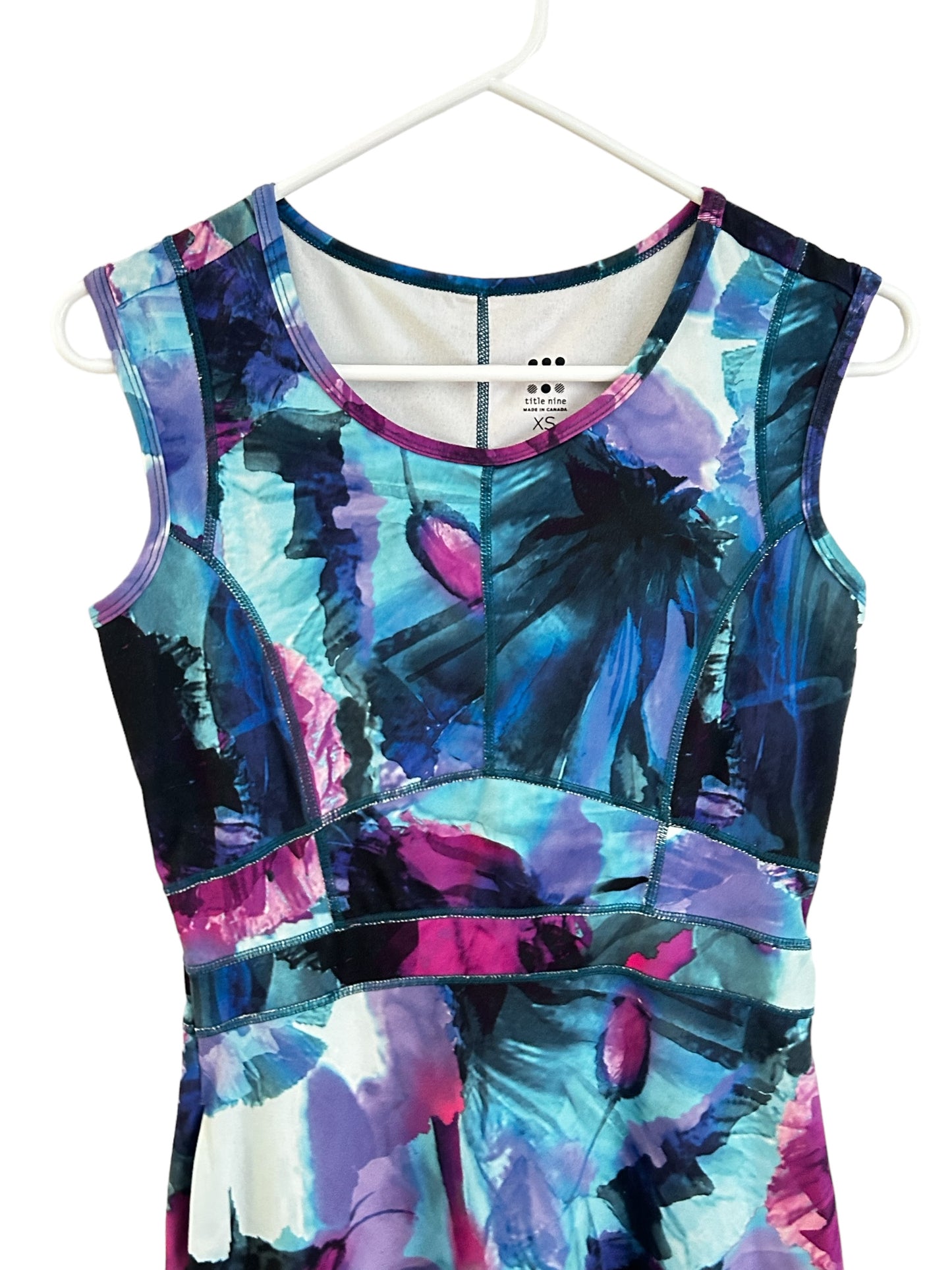 Title Nine Watercolor Dream Poppies Athletic Mini Dress