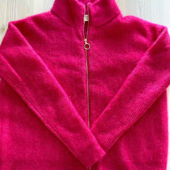 Sezane Claude sweater hot pink fuschia color size small