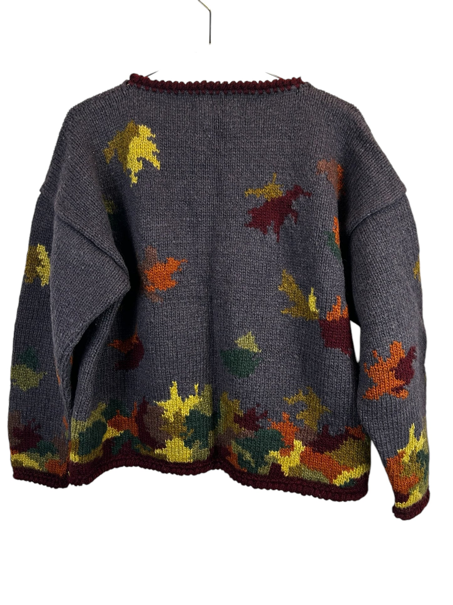 Vintage Lost Horizons Cardigan Sweater Women Hand Knit in Nepal- Wool