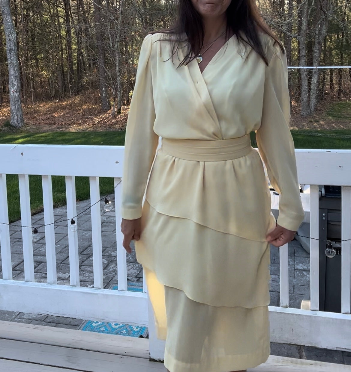 Vintage Leslie Fay Women's Yellow Dress