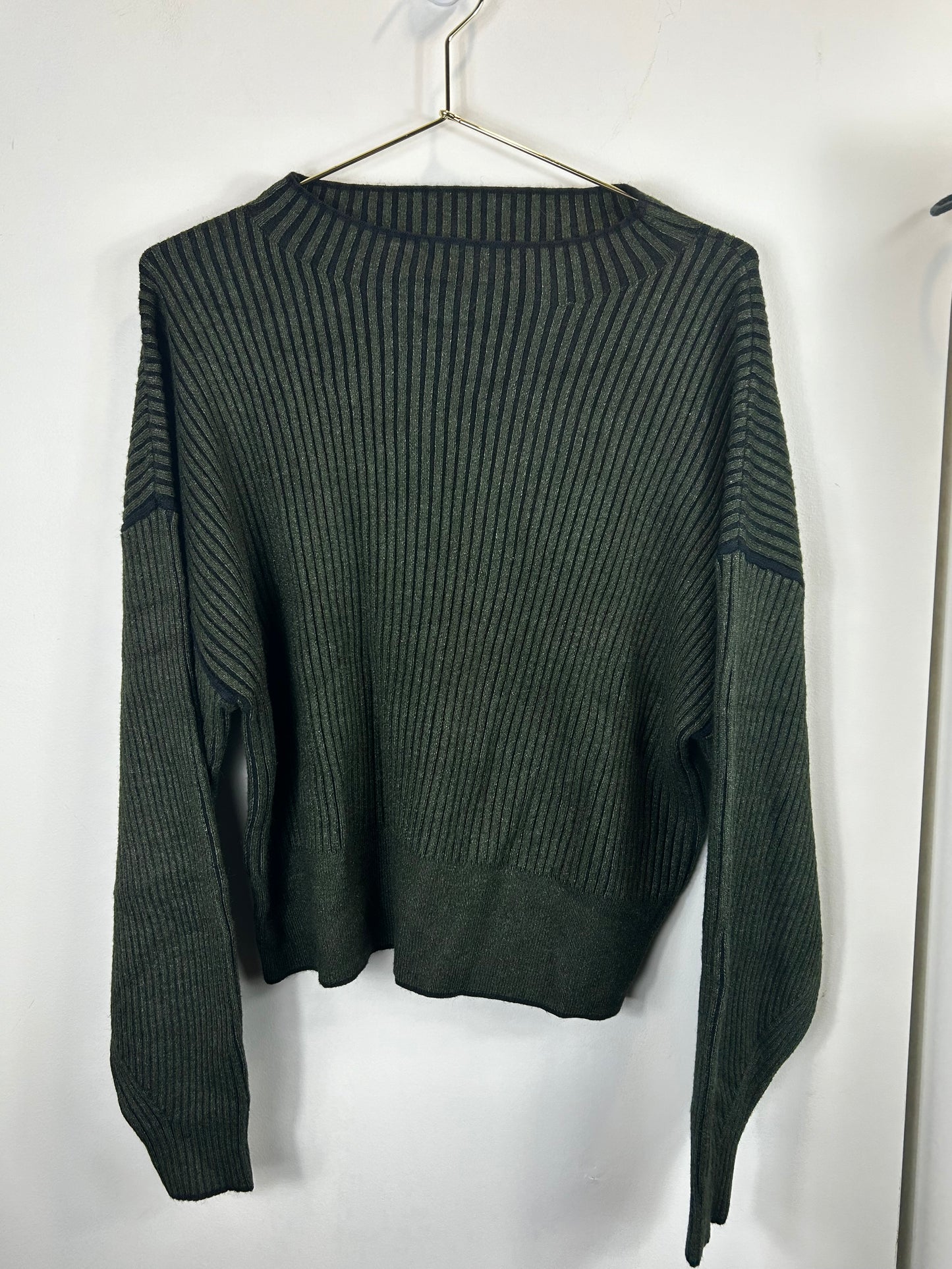 Varley Grant Knit Dark Olive Womens Sweater NWT