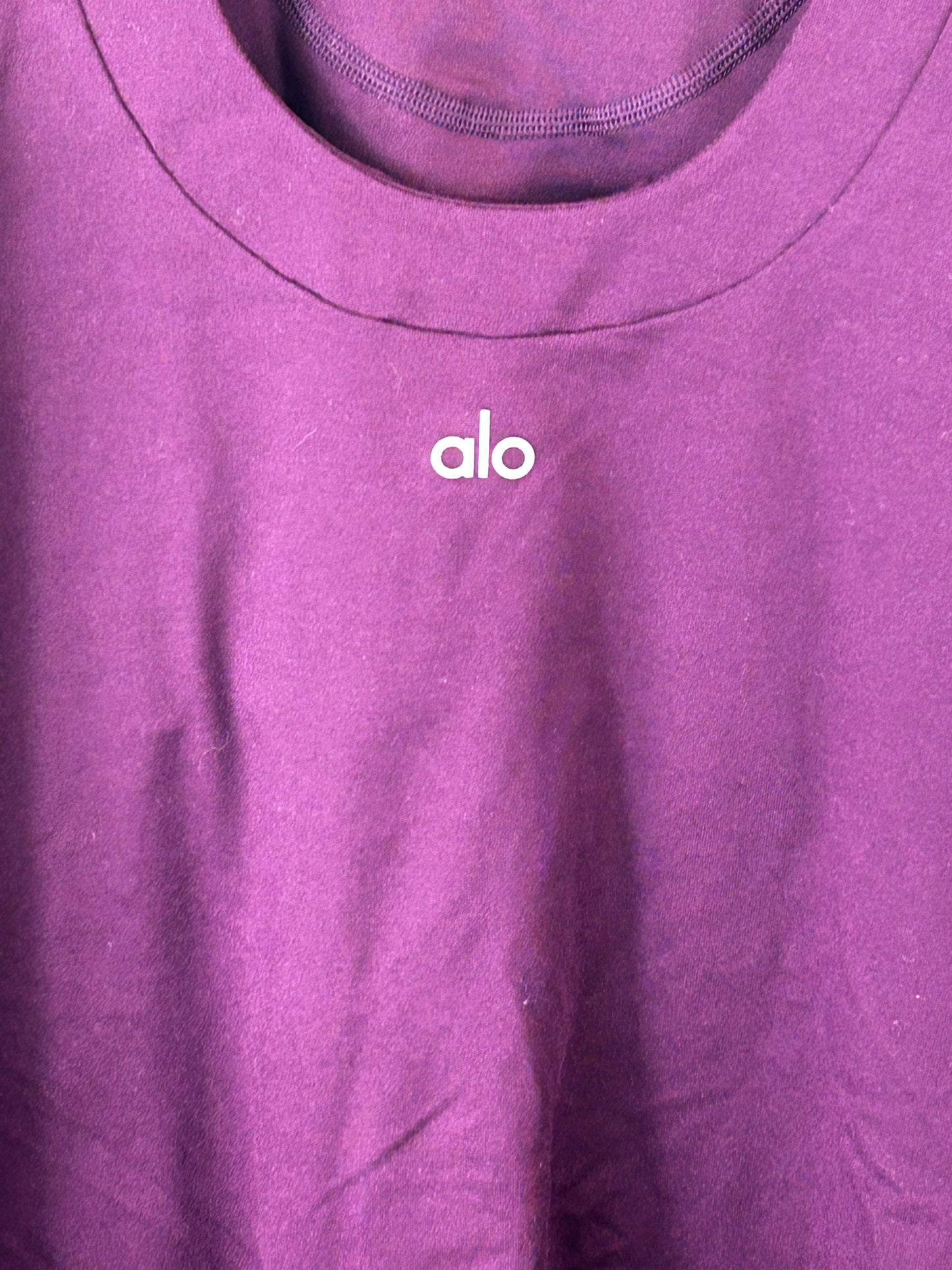 ALO LONG ARCH TANK IN BLACK PLUM SIZE LARGE