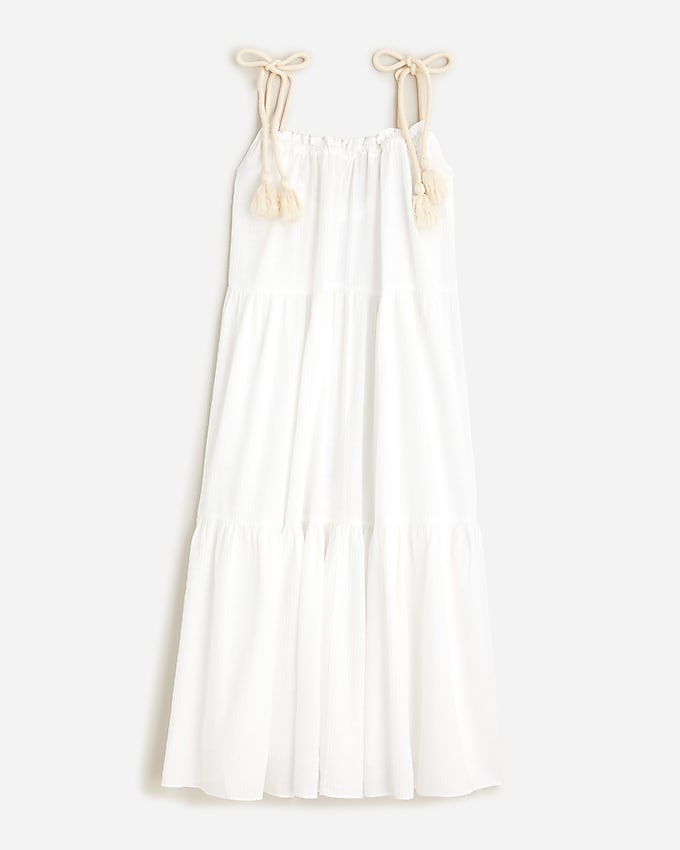 J. Crew NWT Tiered rope-tie sundress- white.