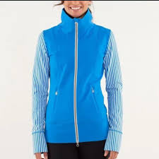 Lululemon Daily Yoga Jacket Beaming Blue / Classic Stripe Polar