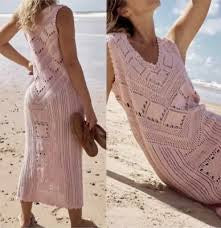 Free People Beach Pink Sleeveless Santorini Fauxchet Sweater Dress Size S