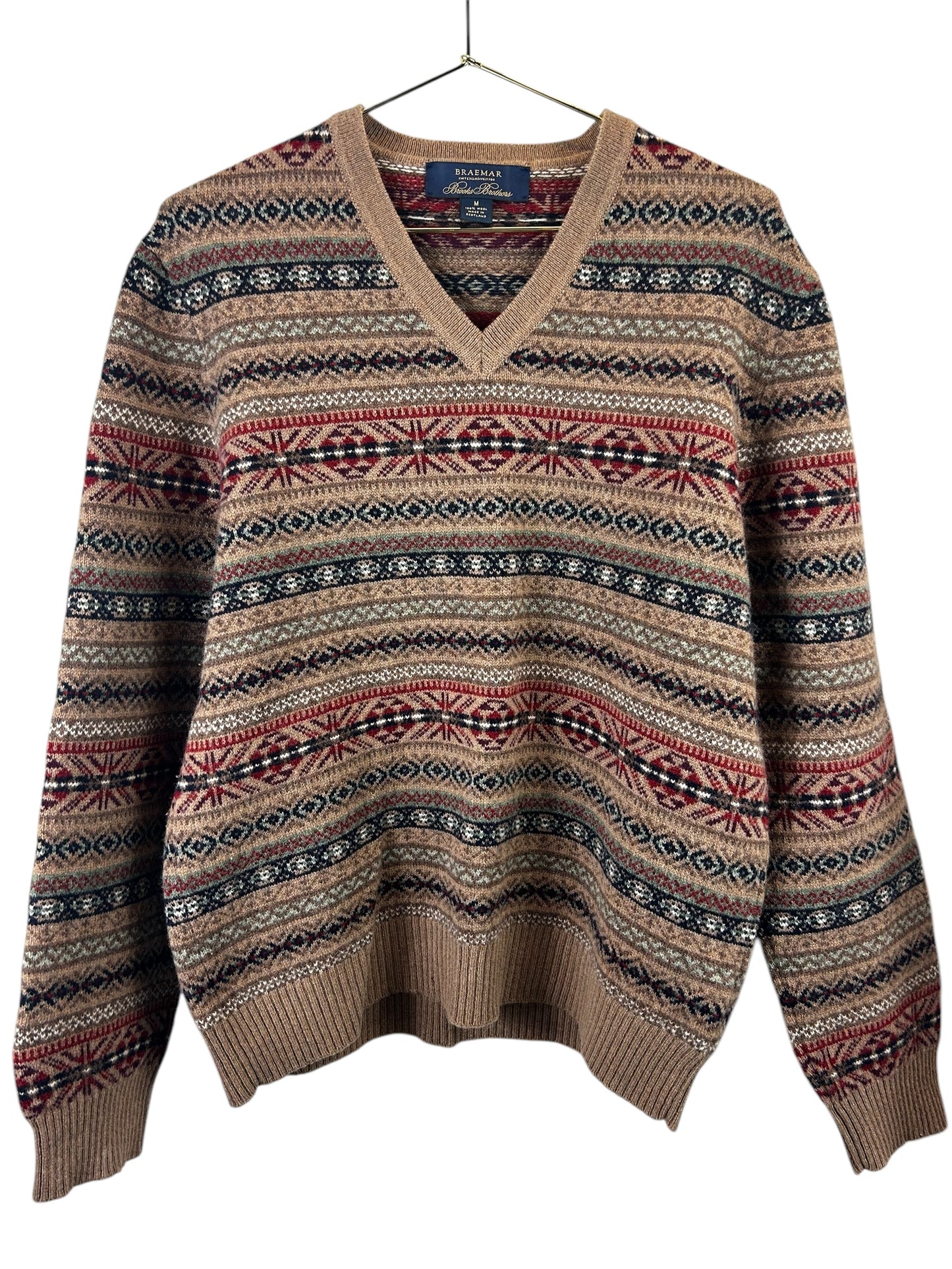 Brooks Brothers Braemar for Fair Isle V-Neck Sweater