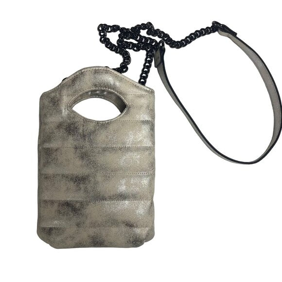 Think Royln Metallic Quilted Crossbody Bag like new.