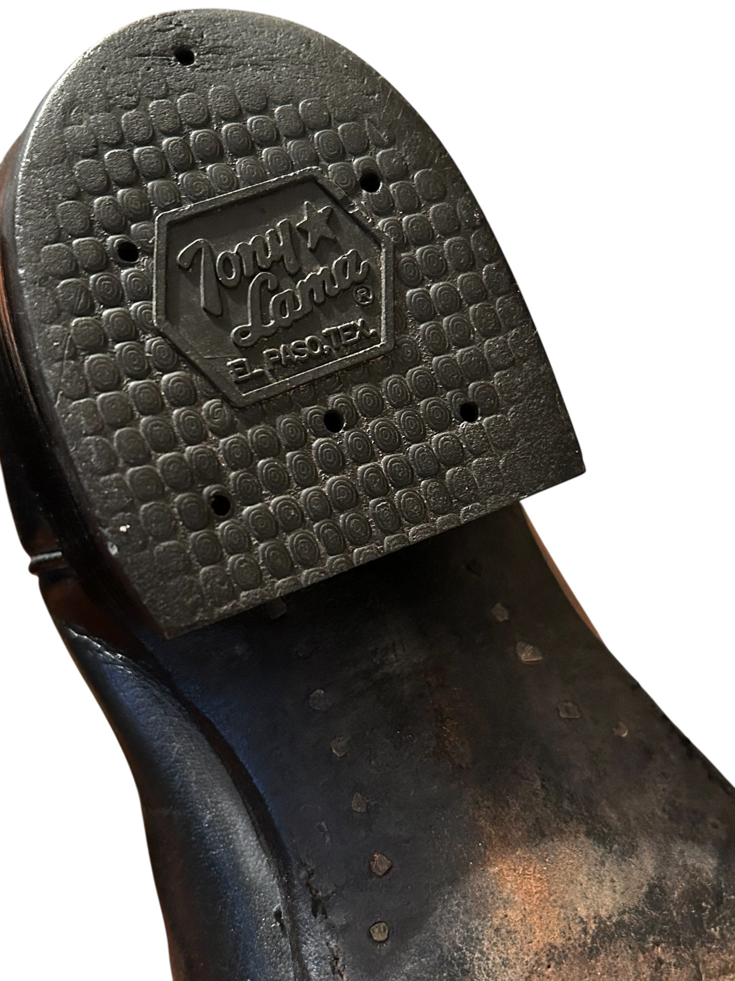 TONY LAMA Men's Black Leather Western Cowboy Embroidered Boots Size 10 1/2  # S2951