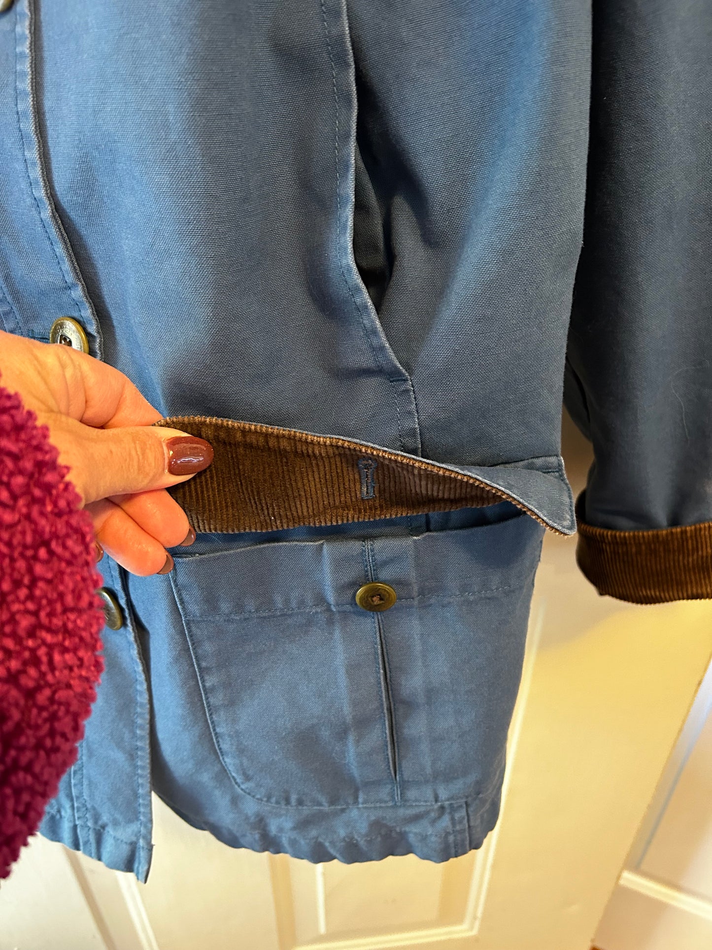 L.L.Bean Workwear Vintage Jacket M 90s Barn Coat Chore Blue Womens