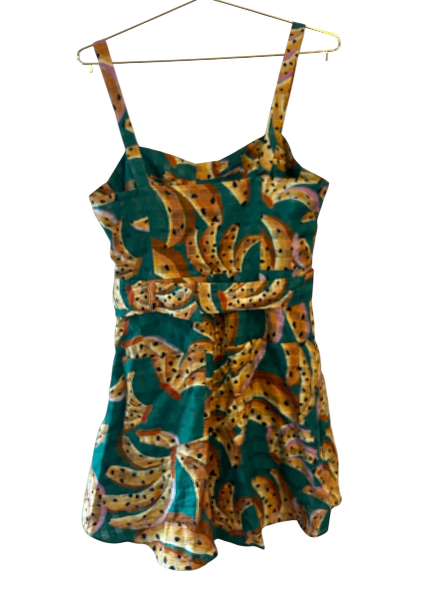 Farm Rio Raining Bananas Mini A-Line Dress belted dress women’s