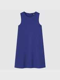 Uniqlo Stretch Sleeveless Dress in Blue NWT