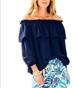 Lilly Pulitzer Dee Strapless Off Shoulder Navy | Color: Blue | Size: M