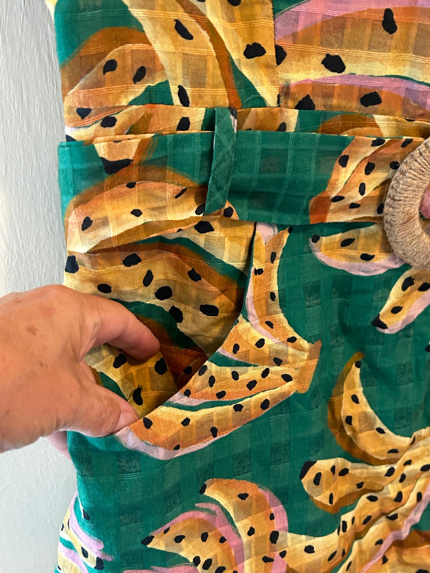 Farm Rio Raining Bananas Mini A-Line Dress belted dress women’s