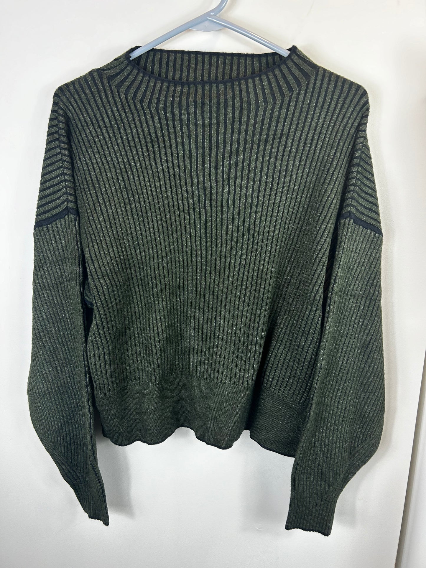 Varley Grant Knit Dark Olive Womens Sweater NWT