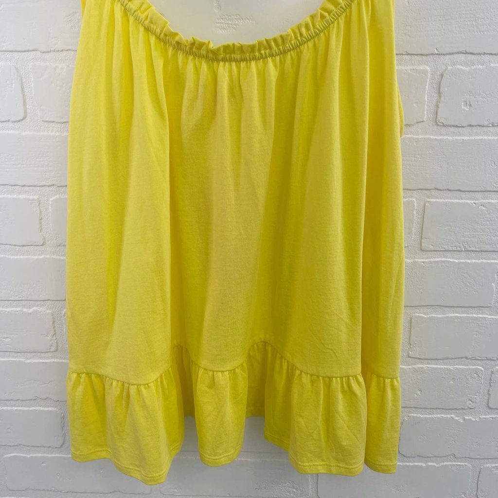 Lilly Pulitzer Scoop Neck Ruffle Strap Swing Flounce Loro Tank Top Yellow Medium