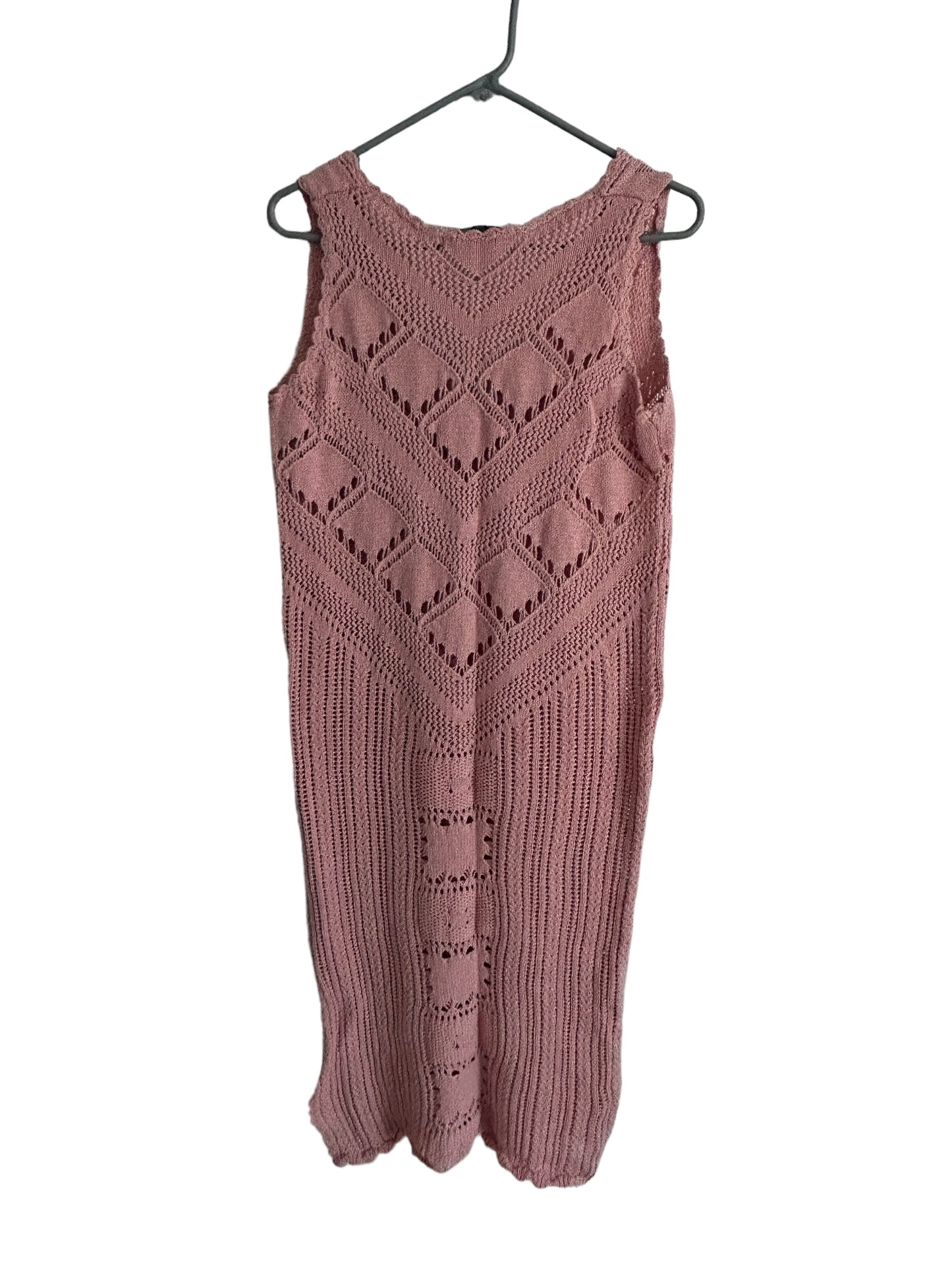 Free People Beach Pink Sleeveless Santorini Fauxchet Sweater Dress Size S