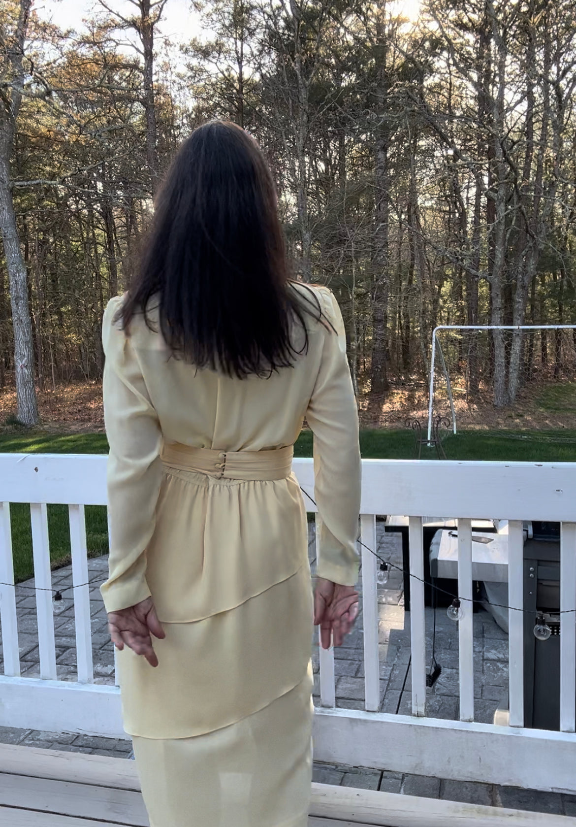 Vintage Leslie Fay Women's Yellow Dress