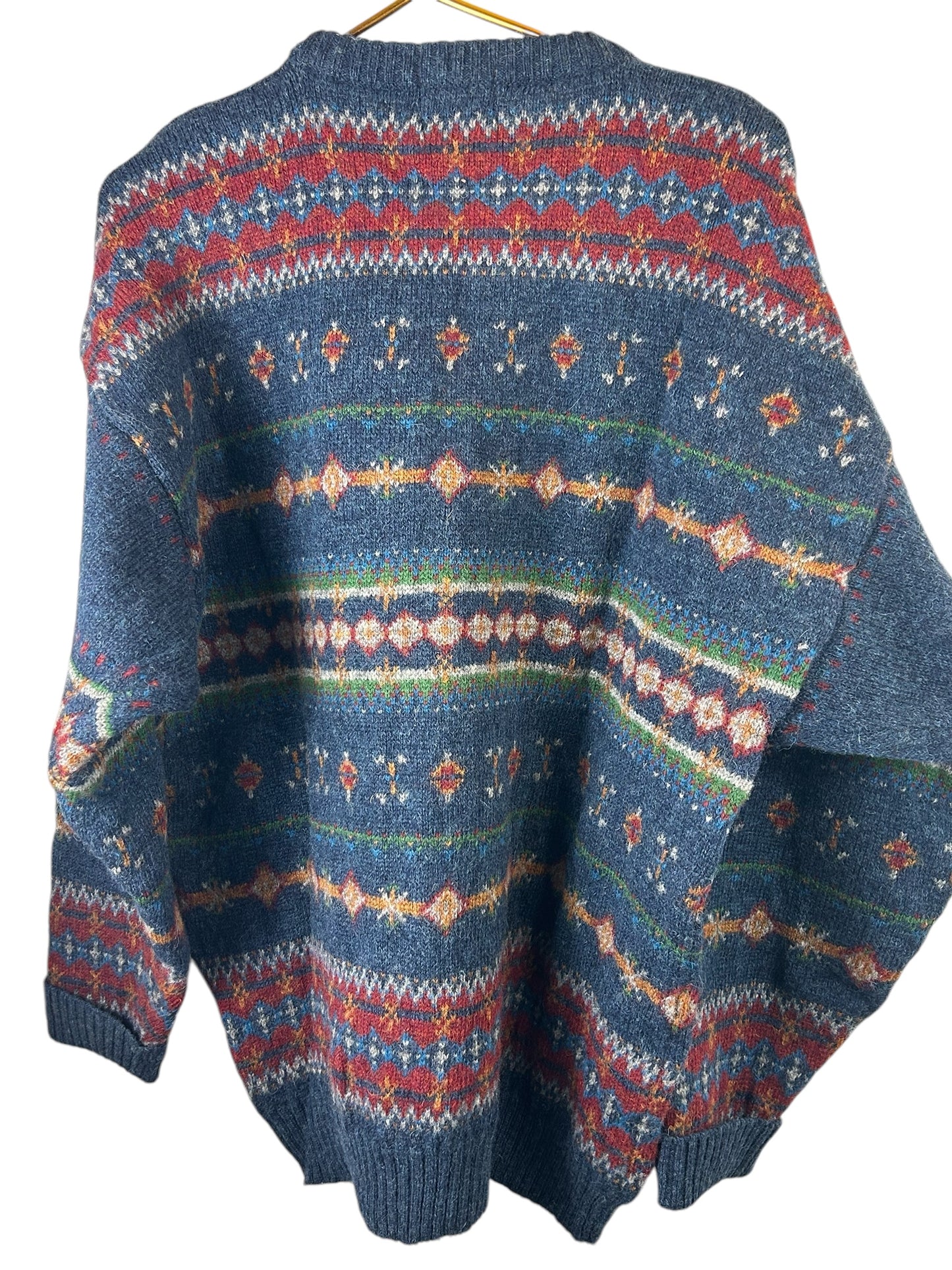 Woolrich Vintage 1990s Aztec Pattern Knitted Crewneck Sweater Size Large