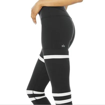 Alo Yoga High-Waist Legit womens leggings Black/Bone color.