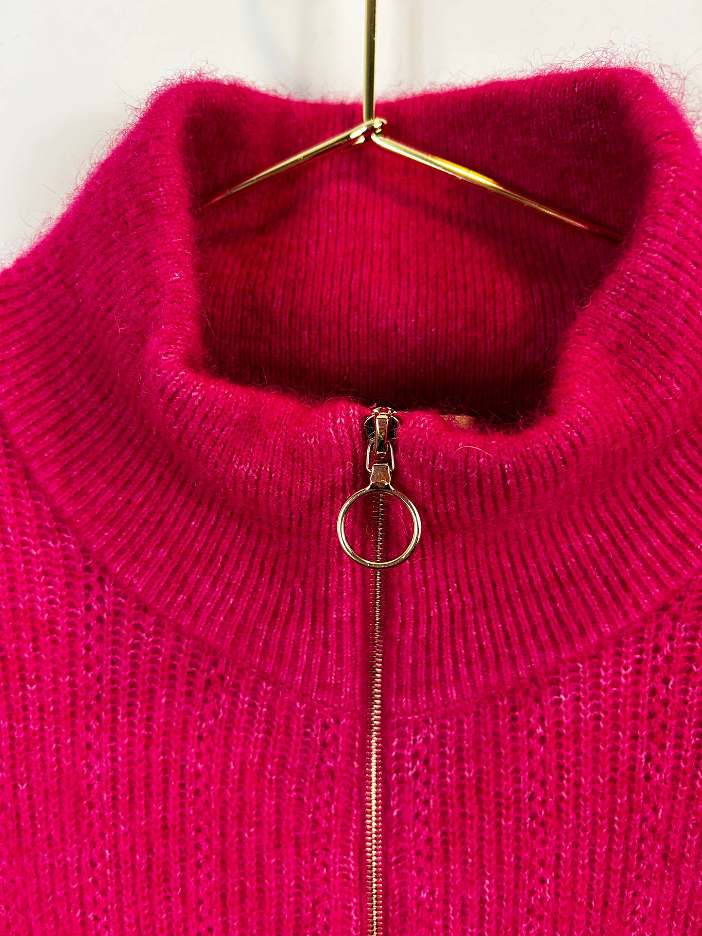 Sezane Claude sweater hot pink fuschia color size small