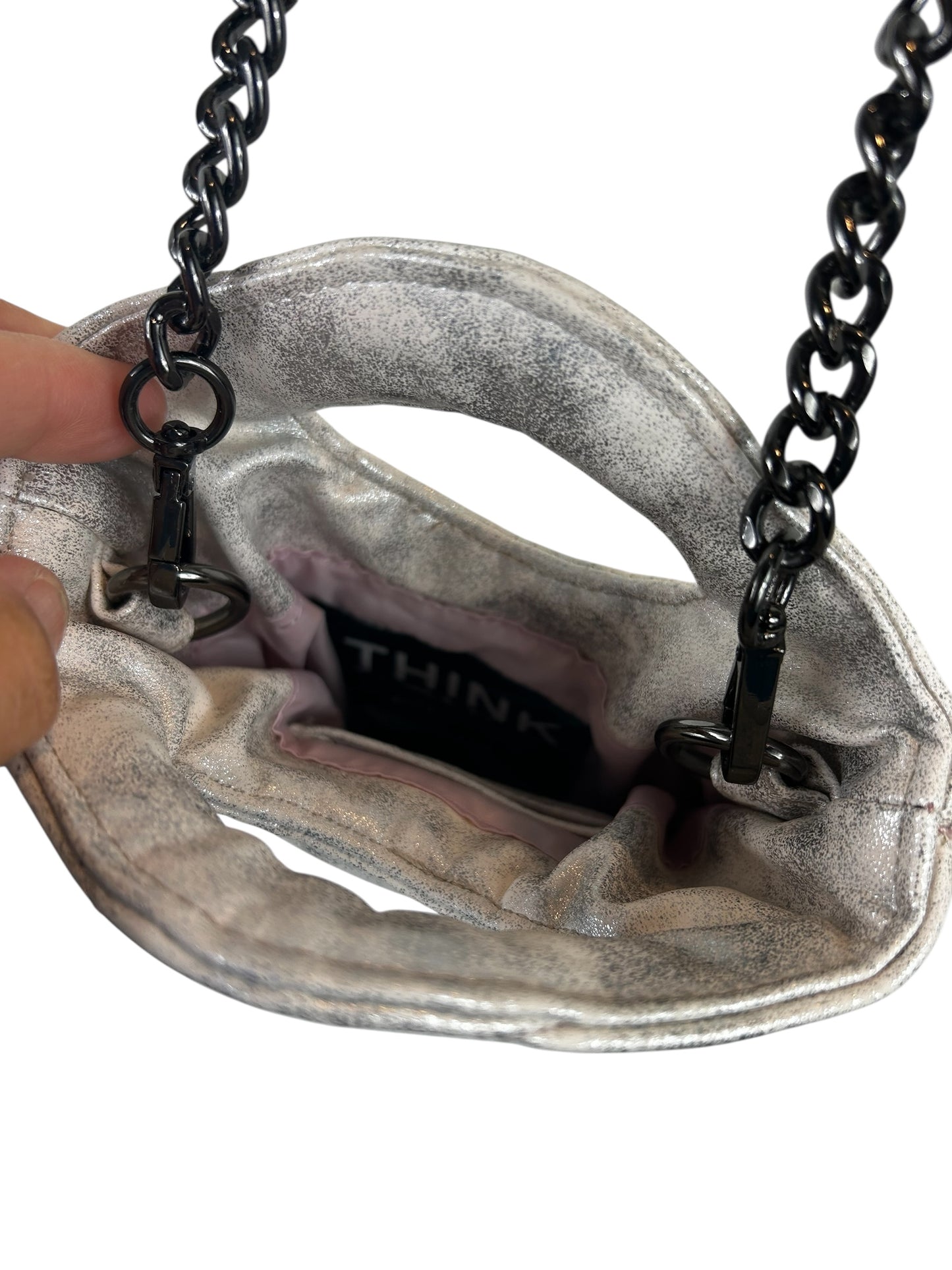 Think Royln Metallic Quilted Crossbody Bag like new.