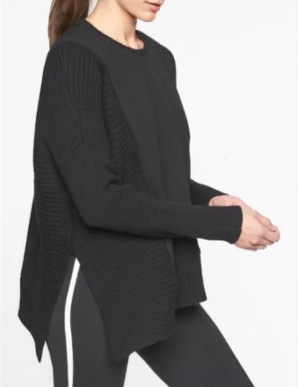 Athleta Bayridge Asymmetrical Ribbed Sweater XS/S