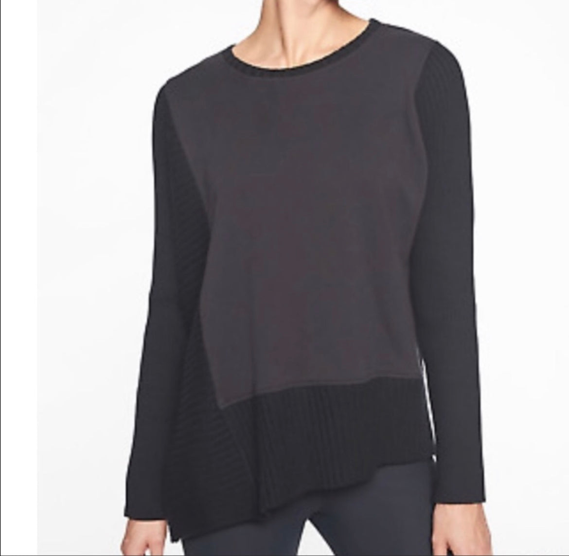 Athleta Bayridge Asymmetrical Ribbed Sweater XS/S