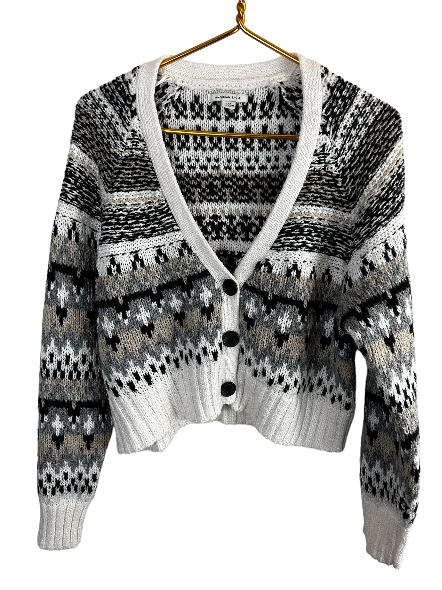 American Eagle Cropped Fair Isle Sweater