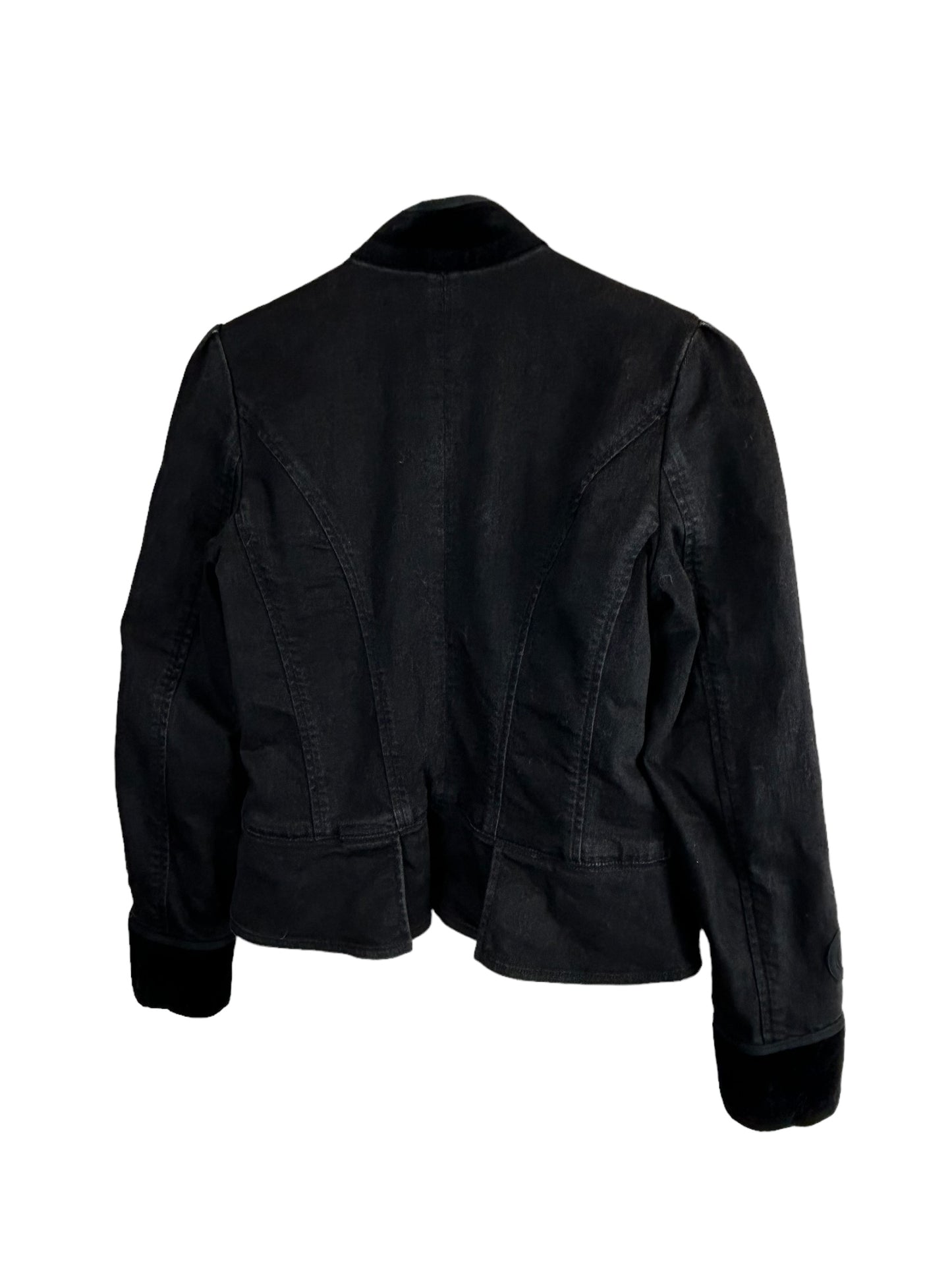 Ralph Lauren Cotton Denim Military Jacket Black Sz 4 retails $195