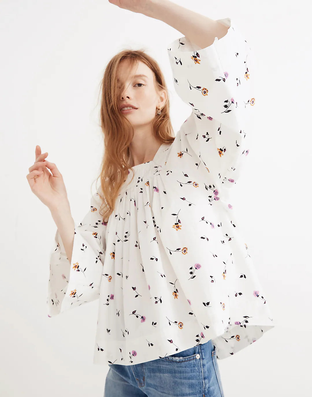 Madewell Square-Neck Top in Sweet Blossoms