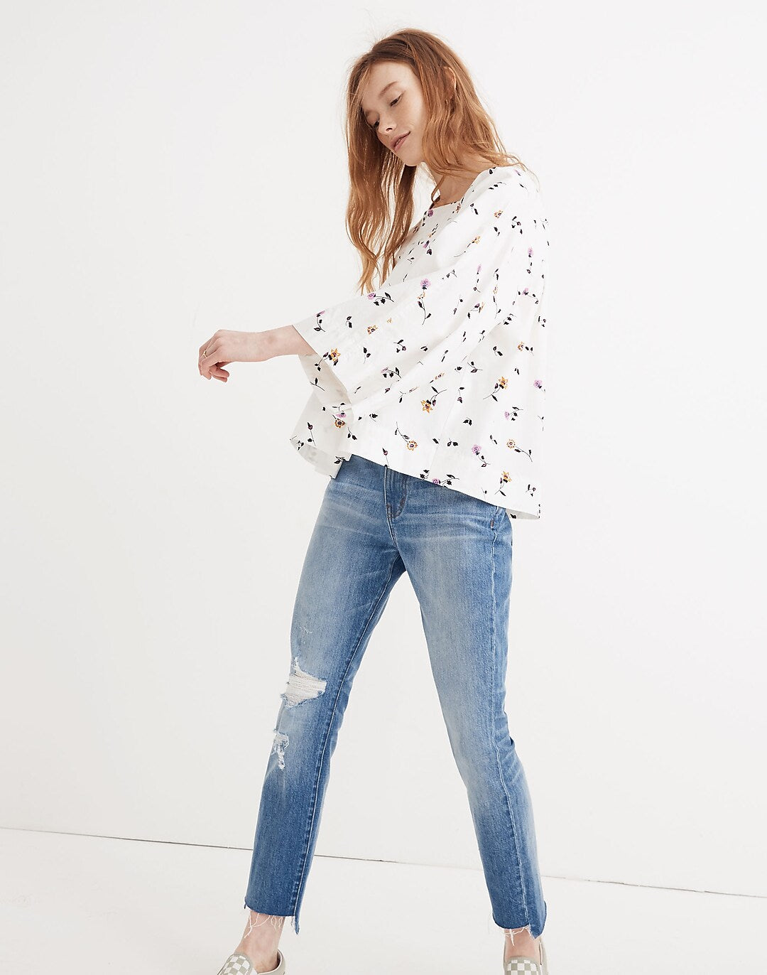 Madewell Square-Neck Top in Sweet Blossoms