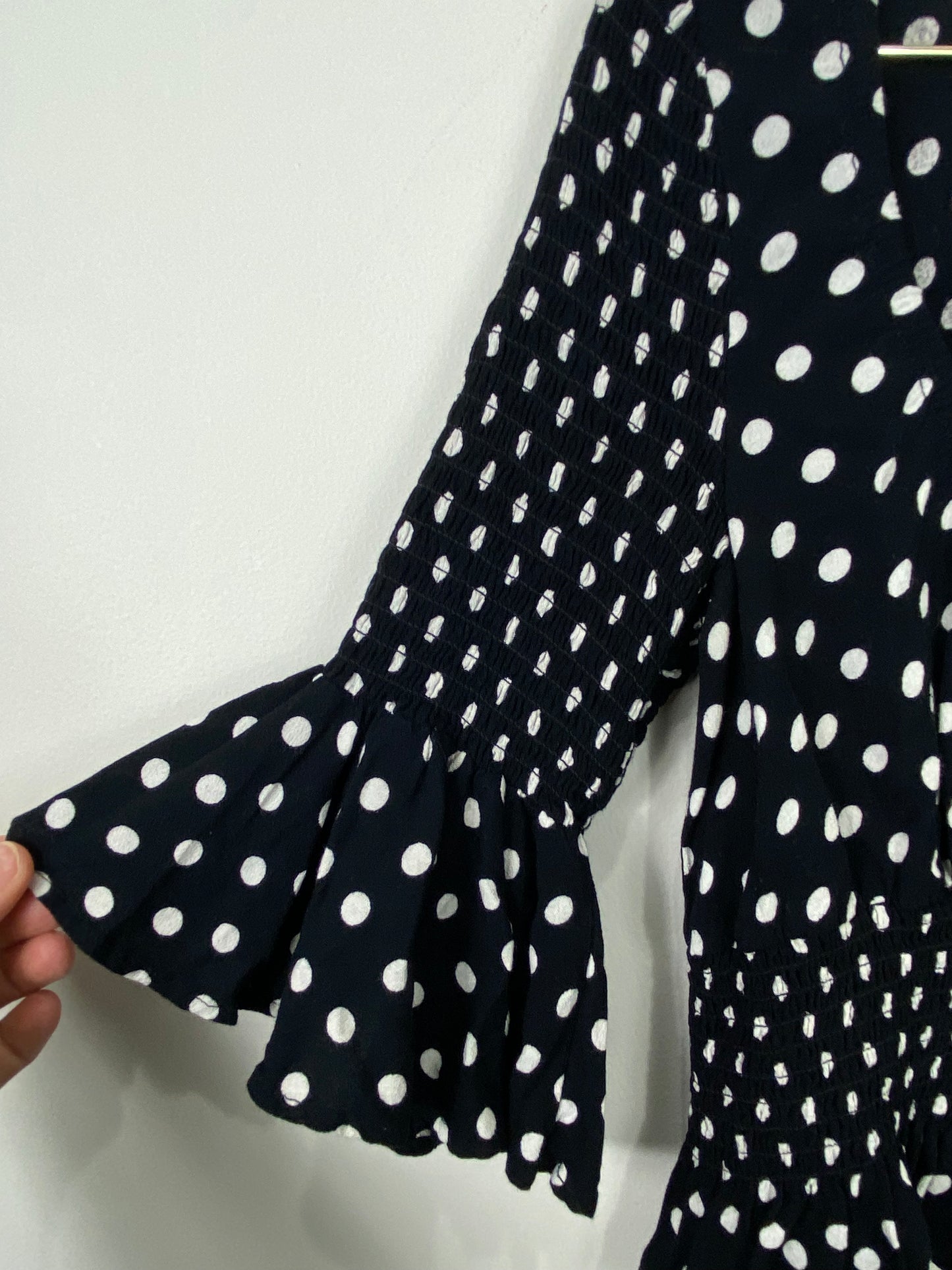 Free People Black and White Polka Dot Top