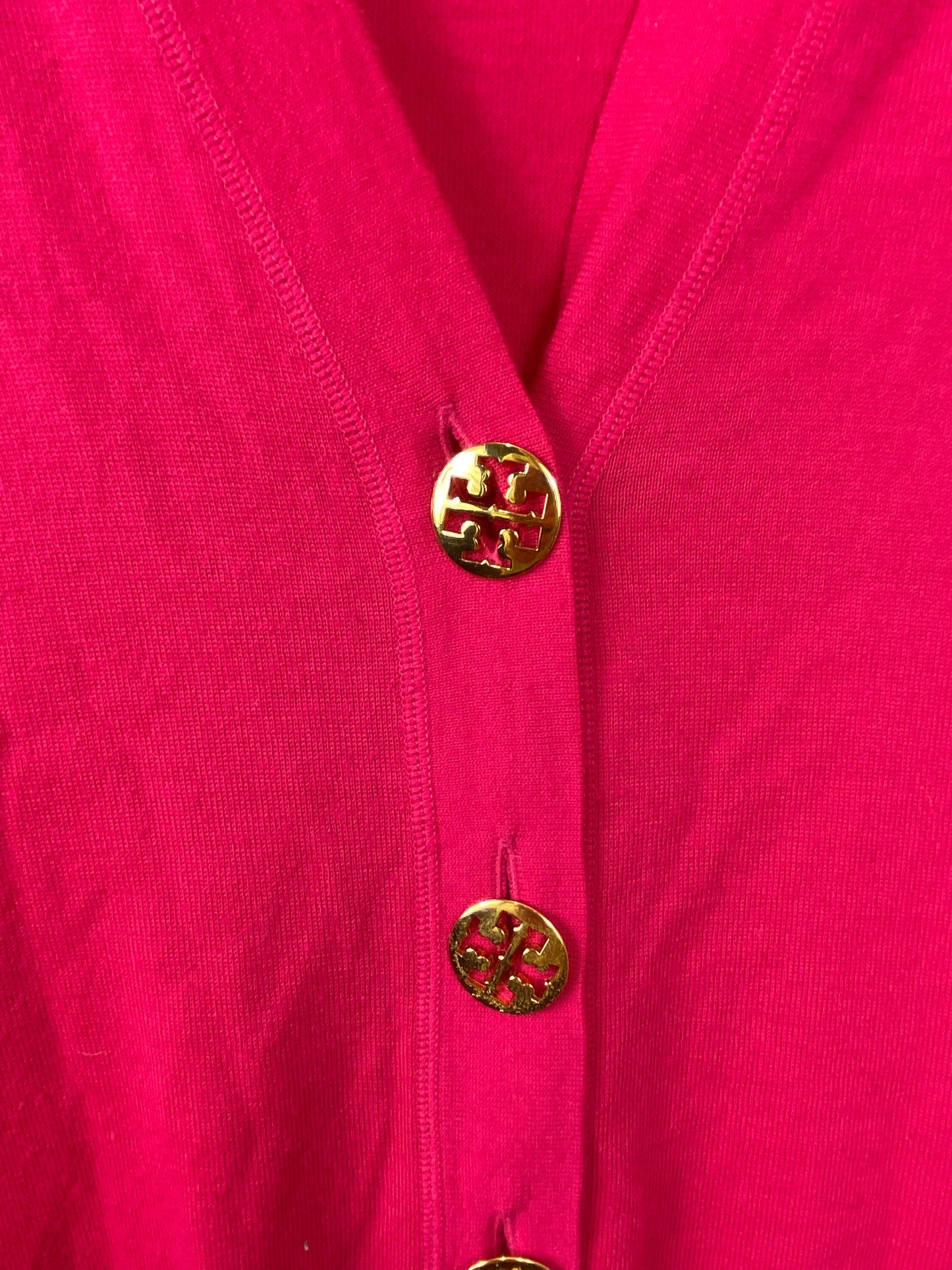 Tory Burch Simone Button Wool Cardigan, Pink (M)